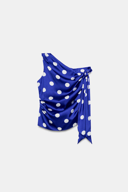 TOP À POIS ET NŒUD