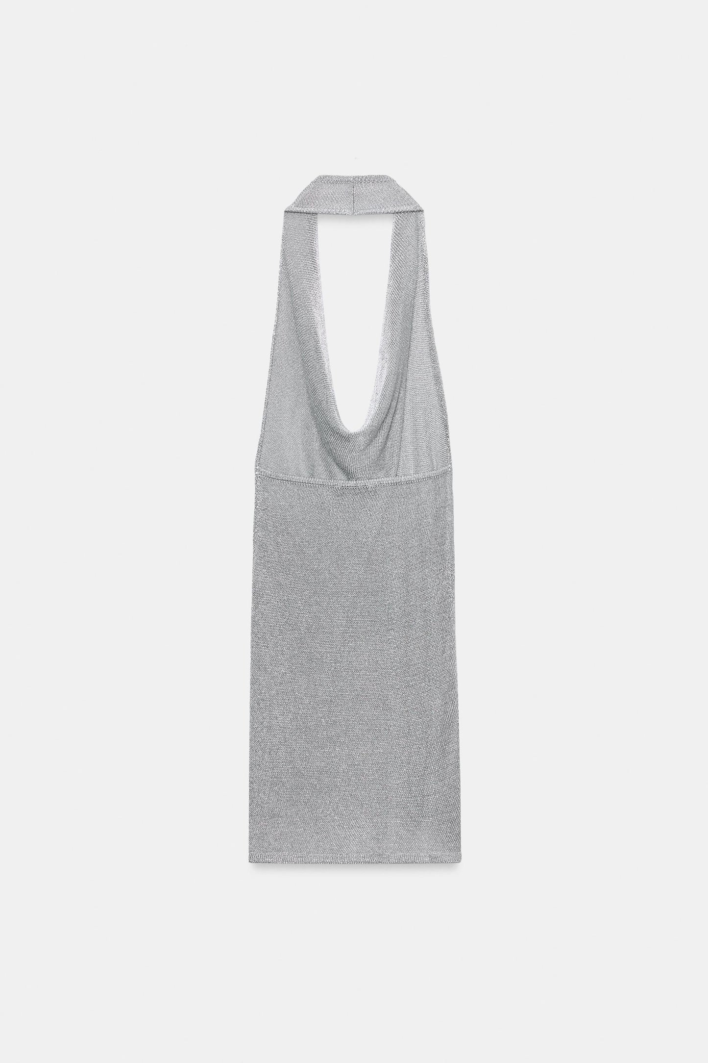 ROBE EN MAILLE HALTER FIL MÉTALLISÉ